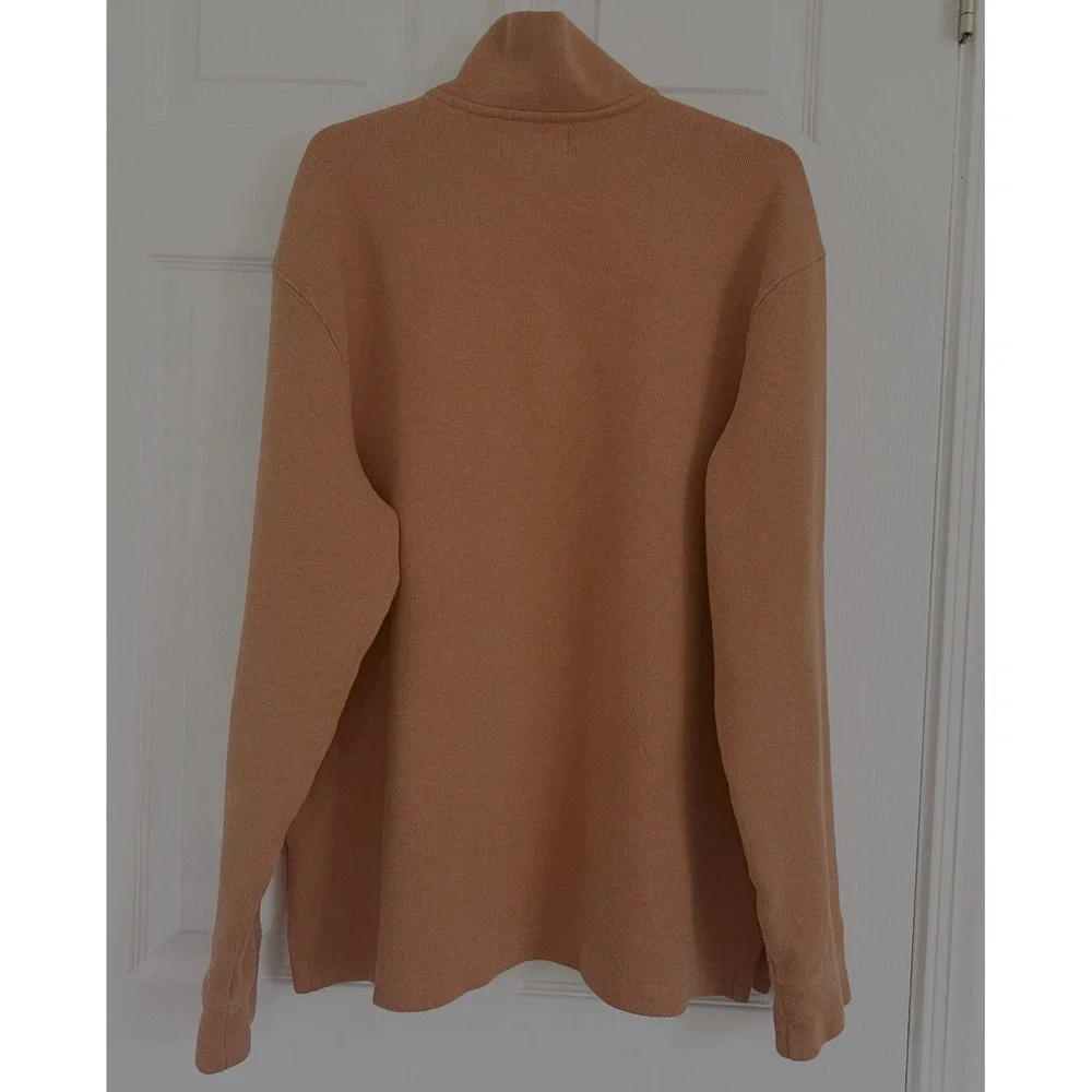 Polo Ralph Lauren Mens XL 1/4 Zip Pullover Sweater Orange Mock Neck Classic Logo